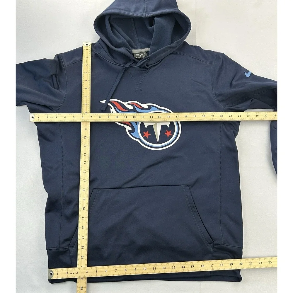 Nike NFL Tennessee Titans Therma Pullover Hoodie Navy Men's Medium Dri-FIT